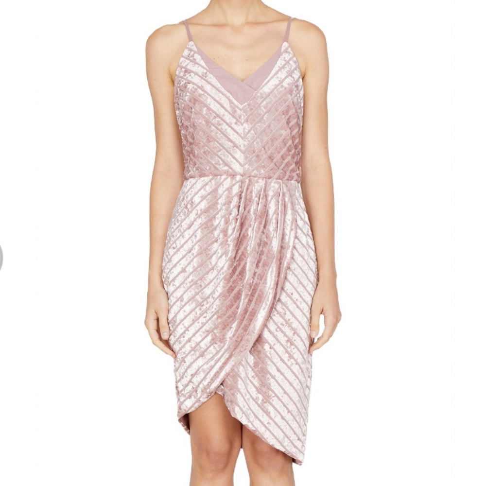 Adelyn Rae Lara Knit striped Velvet Dress XS